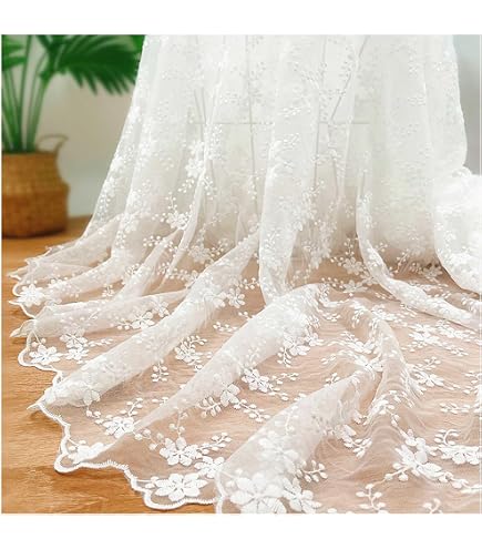 Amazon | IRIZ 149＊90cm 3Dフラワー花柄刺繍生地 レースファブリック